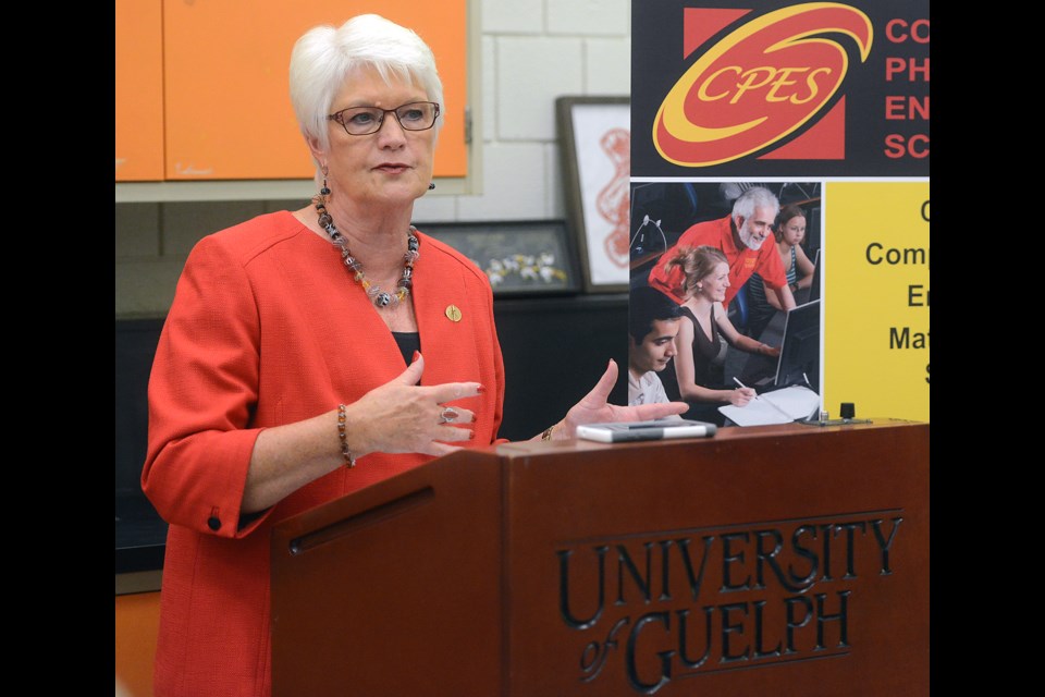 Guelph MPP Liz Sandals on hand at the U of G to help make the funding announcement Wednesday, Aug. 31, 2016. Tony Saxon/GuelphToday