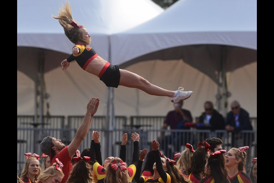 The Gryphon cheerleaders get in the spirit of things. Tony Saxon/GuelphToday