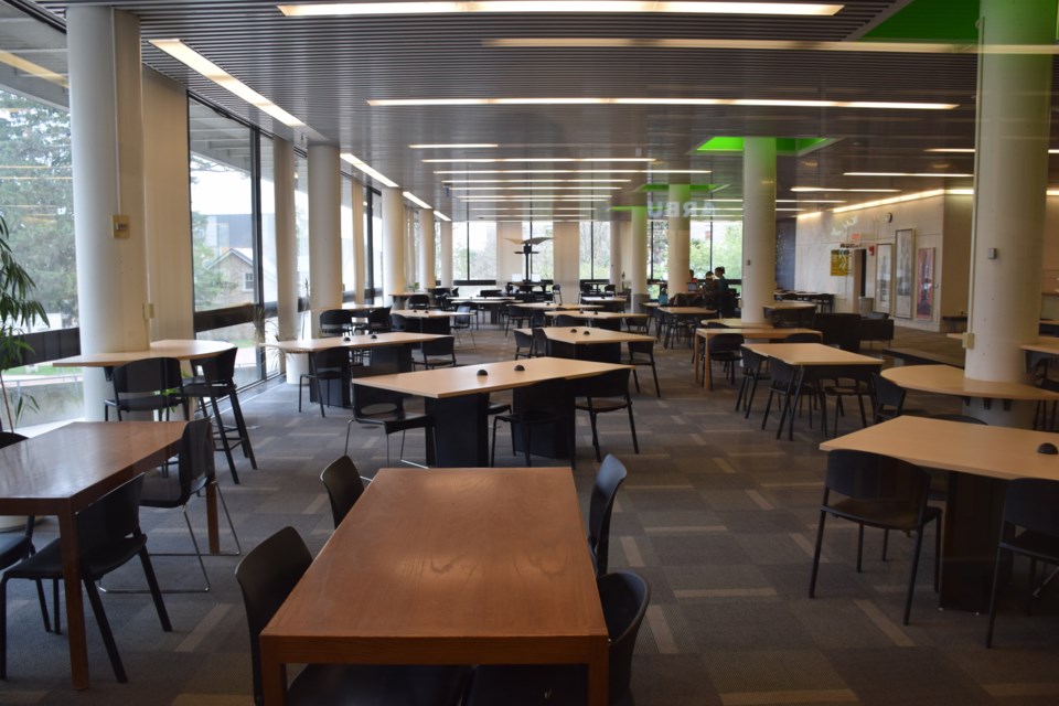 Nearly empty study hall. Rob O'Flanagan/GuelphToday
