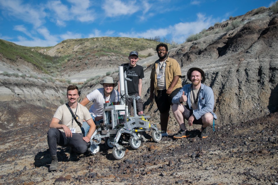 The University of Guelph robotics team at the Canadian International Rover Challenge in Drumheller, Alta. 