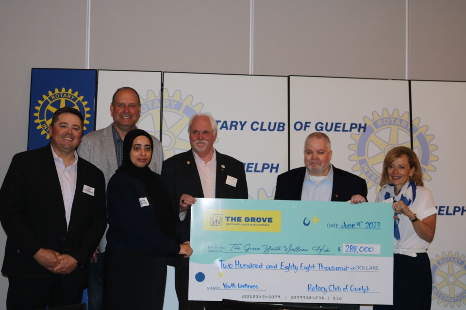 The Rotary Club Guelph donates $288,000 to the Grove Youth Wellness Hubs Ontario.
