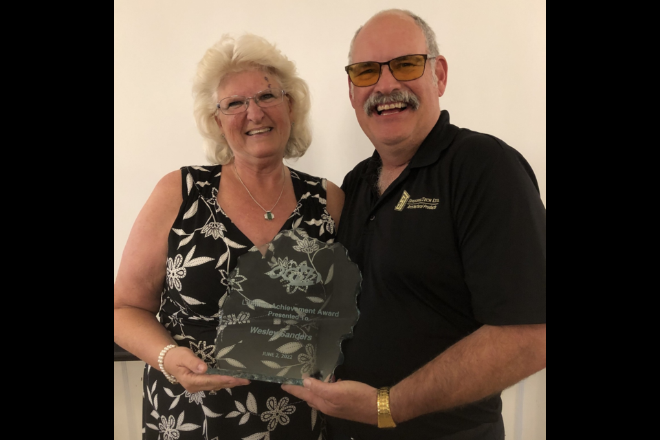 Wes and Irene Sanders received a lifetime achievement award for their work in Erin in June 2022. 