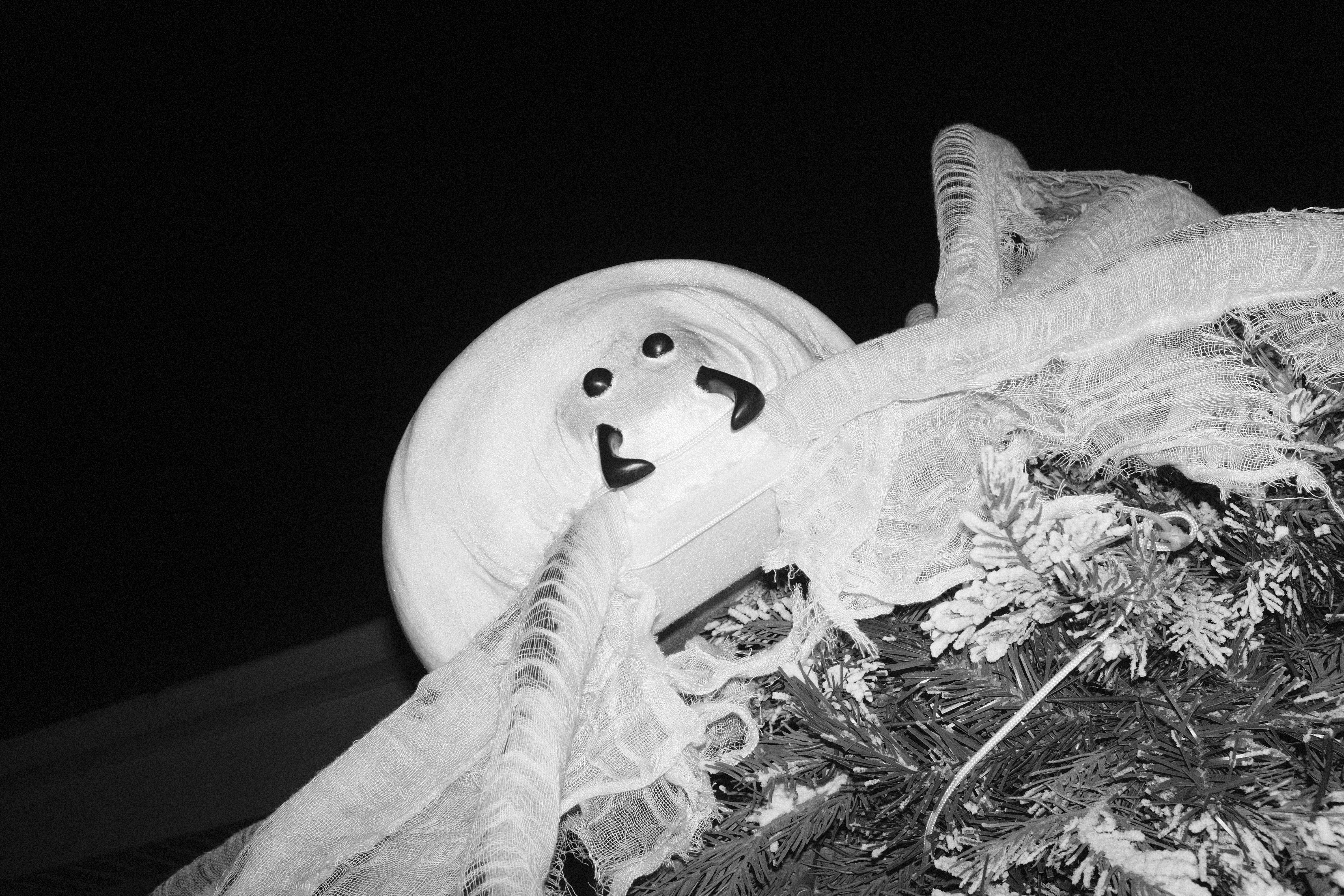 Black and white photo of one Haunted House feature.