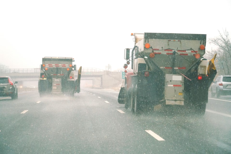 When de-icing salt is spread on local roads, there is an impact on the environment. Sustainable Orillia will provide some insight about that at its free webinar Thursday. Stock Photo