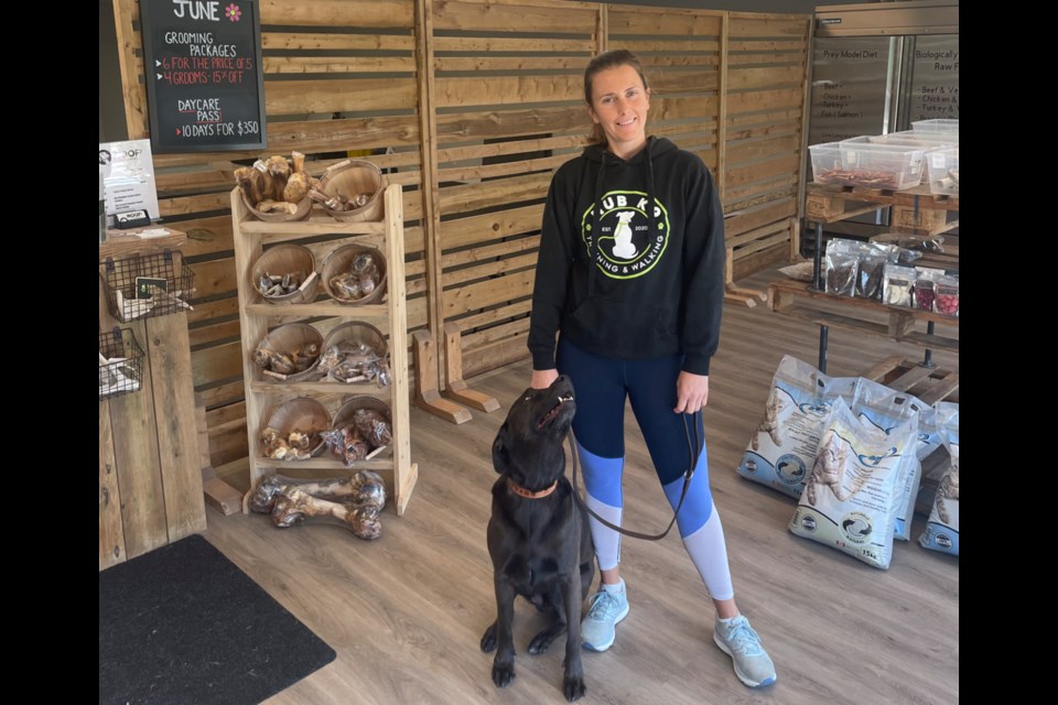 Candice Swartz and her dog, Kato.