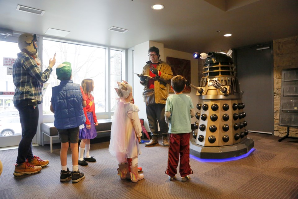 Children marvel at a working Dalek at FanFest.
