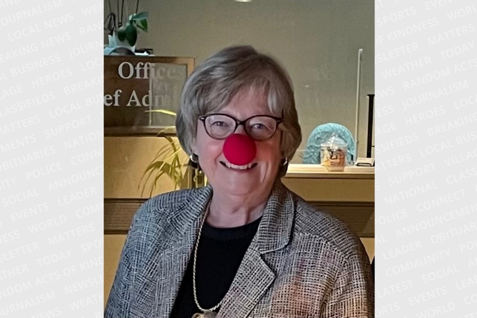 Mayor Ann Lawlor sports her red nose.