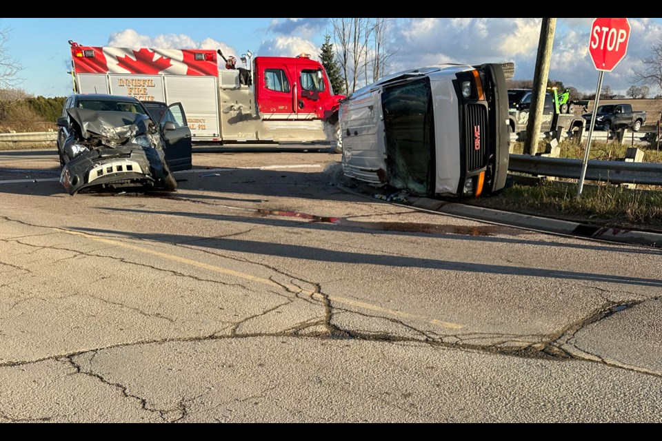 This collision occurred at the 9th Line and Yonge Street intersection in Innisfil Nov. 9. 