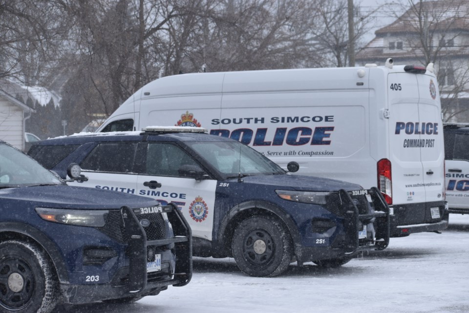 Emergency personnel were at the scene of a standoff at a home near the 25th Sideroad and 10th Line in Innisfil Jan. 14. 