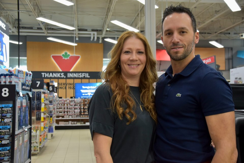Stephane Diamond and Christine Forget co-own the Innisfil Canadian Tire store. 
