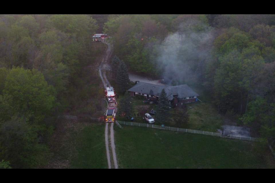 Emergency crews were called to a report of a blaze on a property near Big Bay Point Road in Innisfil May 9.