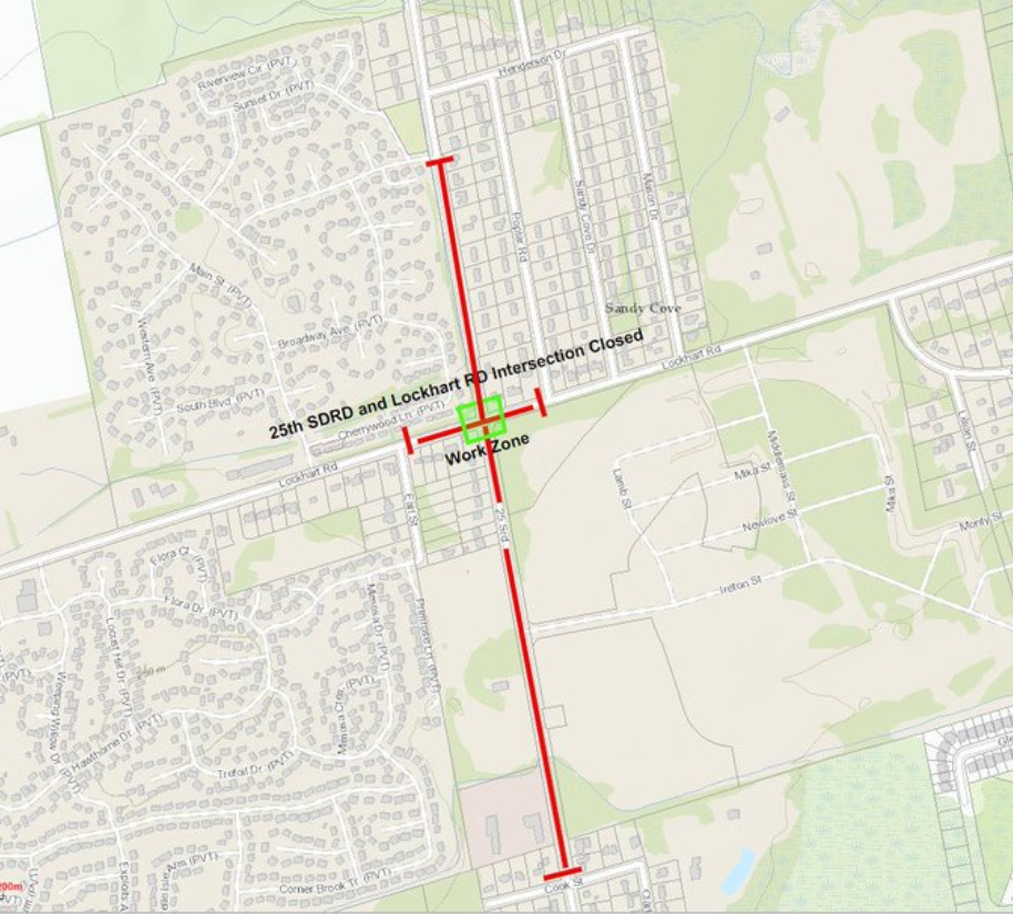 2020-09-10 Lockhart road closure map