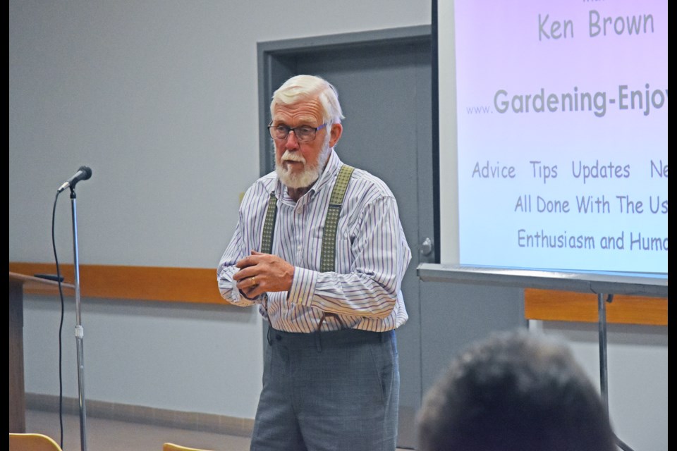 Ken Brown, horticulturalist, was guest speaker at the Innisfil Garden Club meeting.