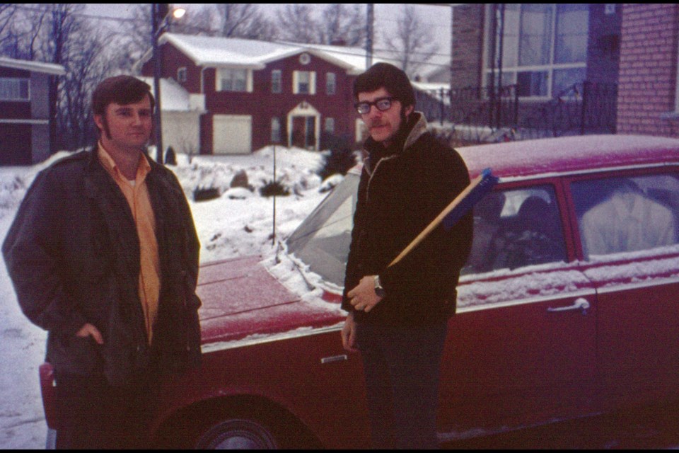 Eric Whitehead and Murray Jupe ready to roll in January 1971 down to Mexico. Submitted.