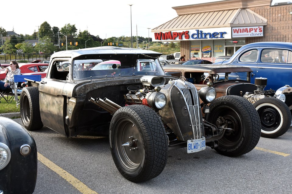 Rat rods, hot rods and classic cars, at the Bradford Back Alley Cruisers' gathering. 