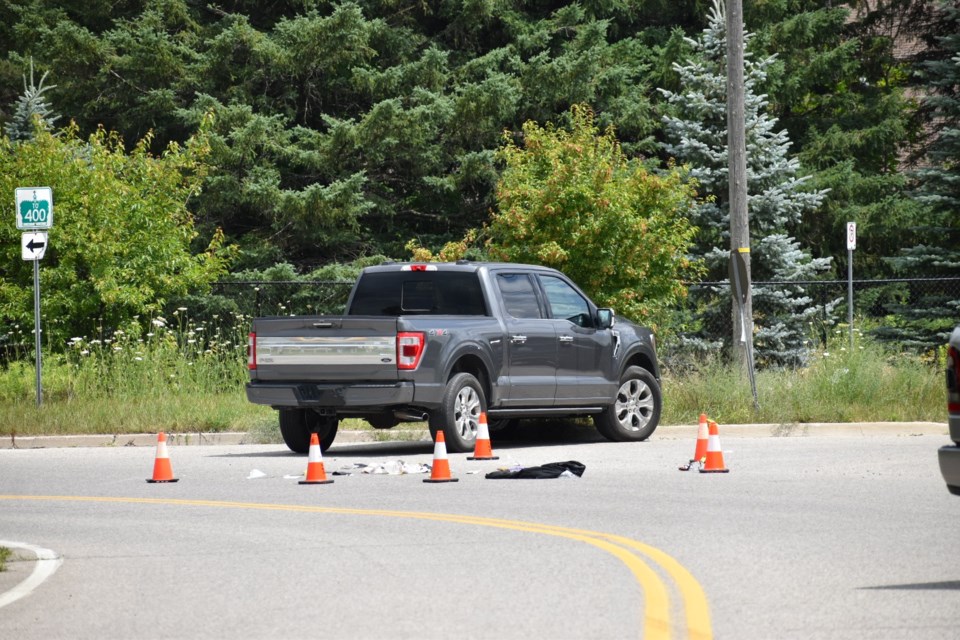 The Special Investigations Unit is probing an incident in which a man was struck by a police vehicle Wednesday in Innisfil.