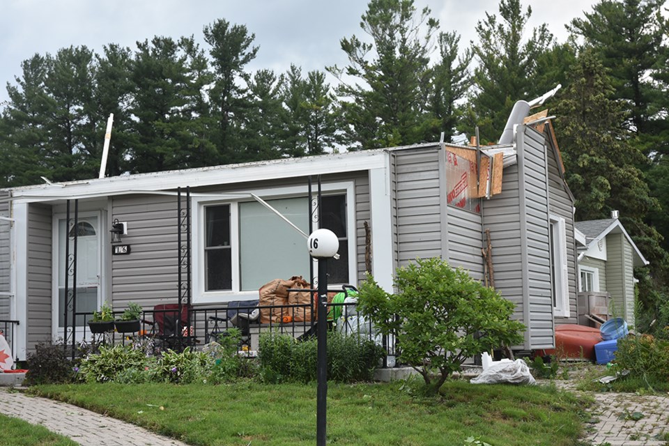 Roof of home at 16 Sunset Drive in Sandycove Acres was ripped off by a possible tornado. 