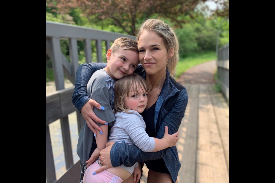 AJFIT owner Alexis Jean Spiering with her two children. 
