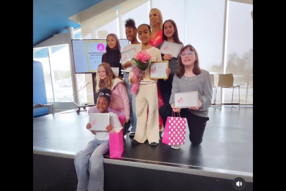 Co-founder of Mother Daughter Empower Tara Filteau is pictured with the finalists and winner of the 2025 Empower Girl of the Year.  