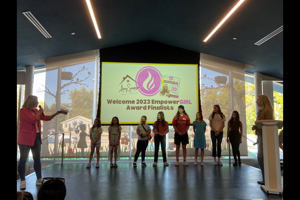 Finalists of the 2023 Mother Daughter Empower Conference & Awards onstage at the Lakeshore branch of the Innisfil ideaLAB & Library on Sunday, September 24, 2023.
