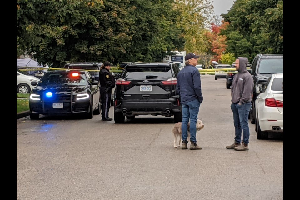 A heavy police presence remains on Somers Boulevard in Innisfil Wednesday morning after two South Simcoe police officers were shot and killed. The suspect, a 23-year-old man, also died. 