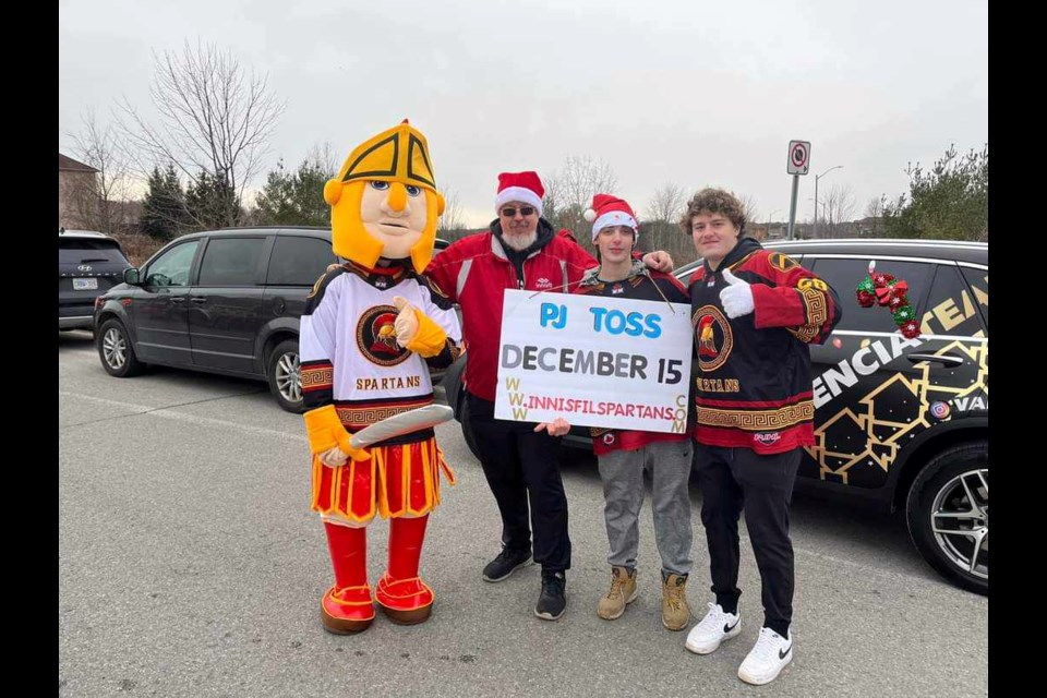 The 2nd annual PJ Toss will commence when the Innisfil Spartans face off against the Orillia Terriers on Friday, December 15, 2023, at 8 pm.