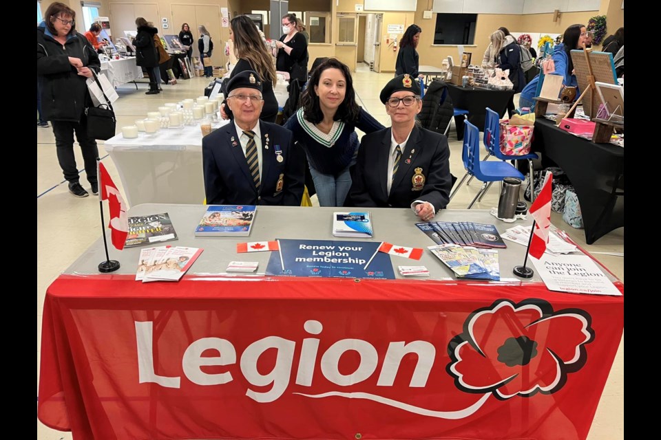 Nina La Costa (centre) organized the Innisfil Spring Market, which welcomed the Royal Canadian Legion & featured local vendors and artisans on Saturday, March 25, 2023.