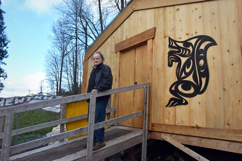 Jim Layden stands outside the Watch House, where he keeps an eye on the nearby Trans Mountain tank farm.
(via Kelvin Gawley)