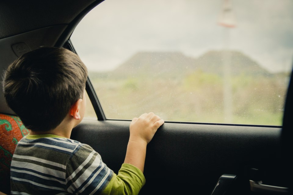 child in car
