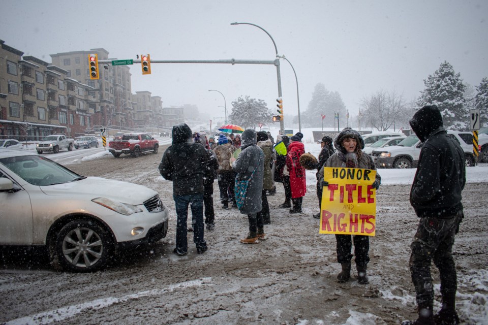 Protesters at McGill and Summit. (via Derek Rodgers/DigitalRearranged Photography)