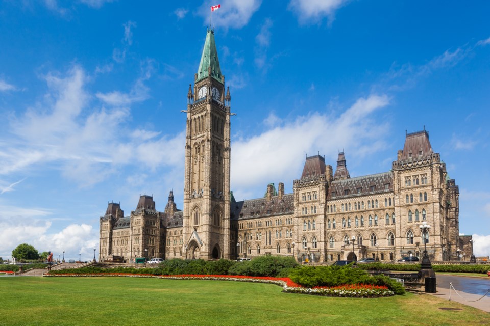 Centre Block and the Peace Tower, Parliament Hill. (via Shutterstock)