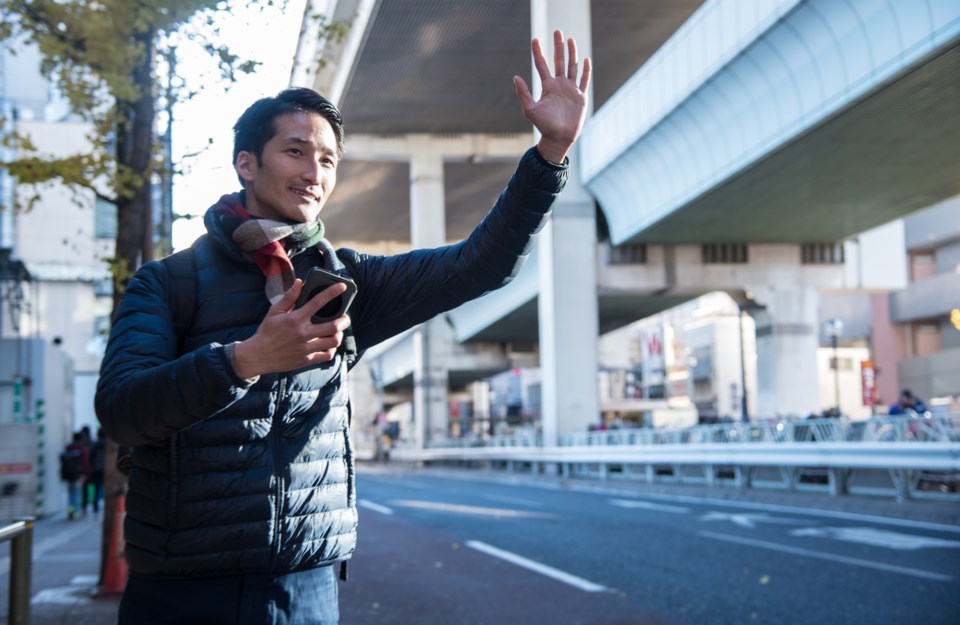 hailing a cab