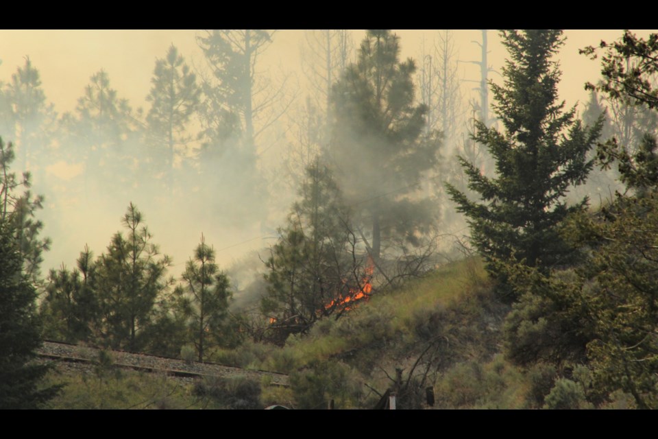 Flames were visible from the highway. (via Brendan Kergin)