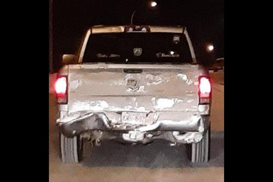 This is one of the trucks used in the Jan. 1, 2022, burglary in Pineview Valley. Anyone with information on those involved in the burglary is asked to contact Kamloops RCMP at 250-828-3000 and reference file 2022-05.