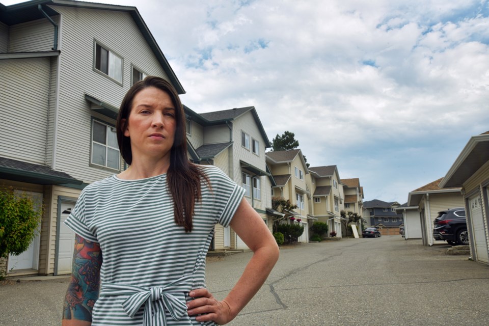 Erin Sims has lived in Pineview Heights, at 1920 Hugh Allen Dr. in Pineview Valley, for the past four years and is among 
dozens of residents facing the prospect of finding 
another place to live by next February.
