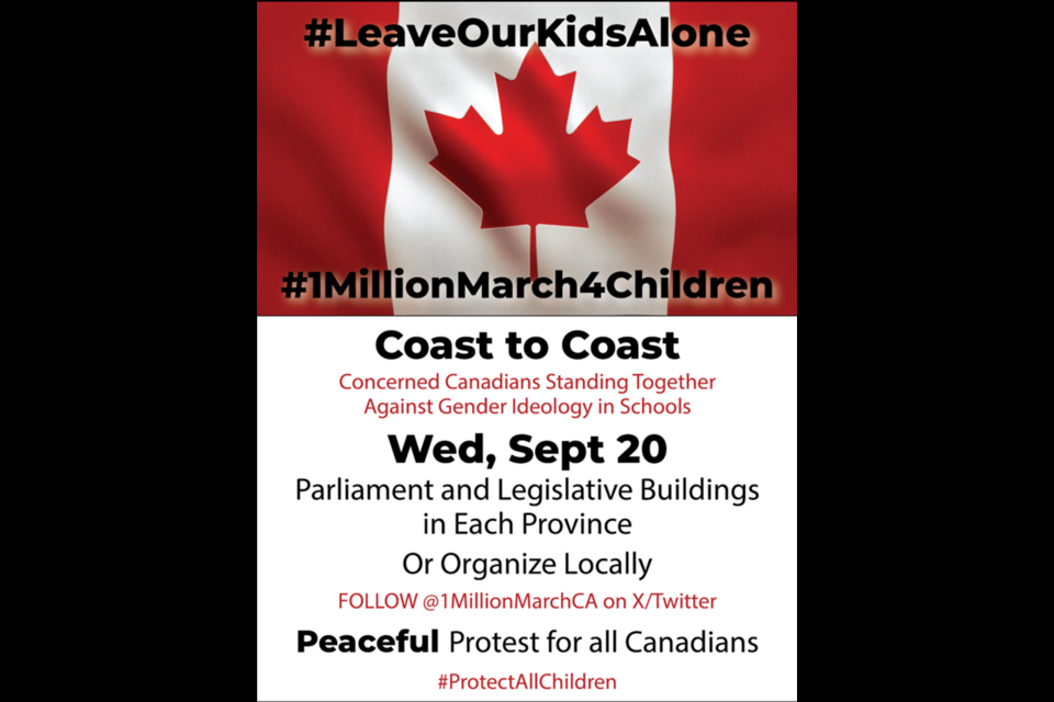 A poster for the planned Sept. 20 Million Person March for Children.