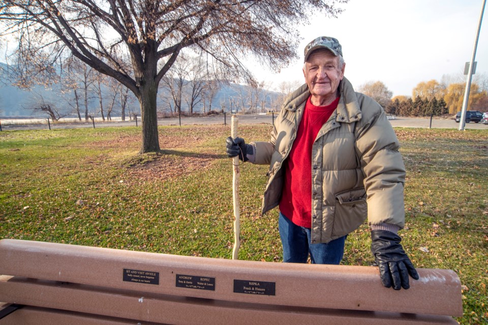 Norman Kopec, seen here at age 82 in November 2018, watched McArthur Island undergo massive transformation over the decades. As a kid in the 1940s, he swam in the slough and rafted over to the island from his home in North Kamloops.
