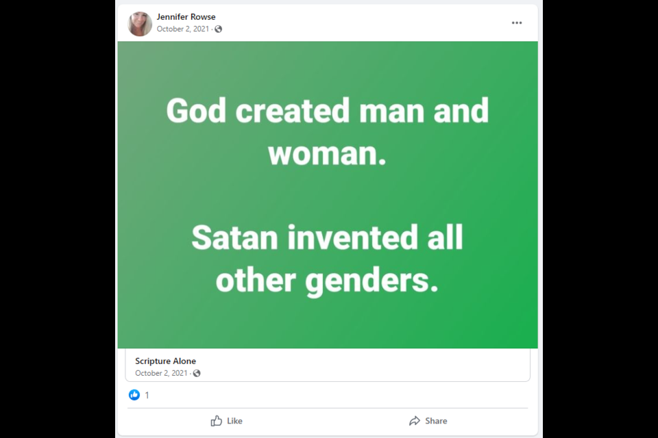 A post shared by Jennifer Rowse on Facebook.