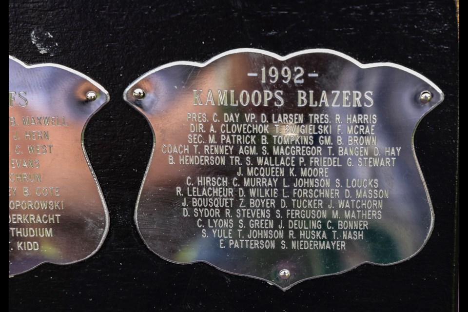 Some familiar names can be found on the Memorial Cup.