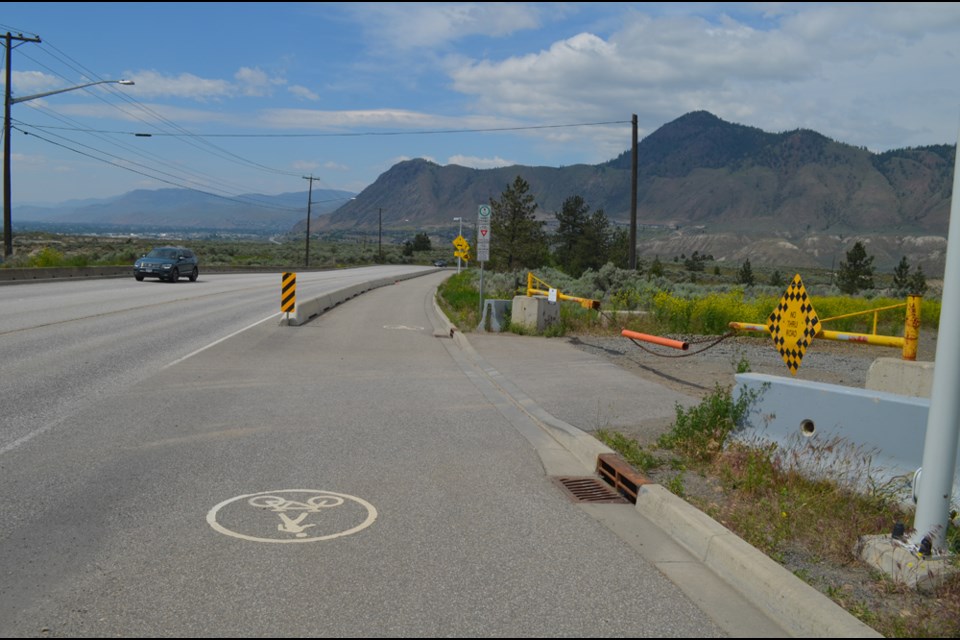 The entrance to a site off Highland Road, where cyclist Dr. Andrew van der Westhuizen was struck by a water truck on May 11, has been closed by the property owner.
