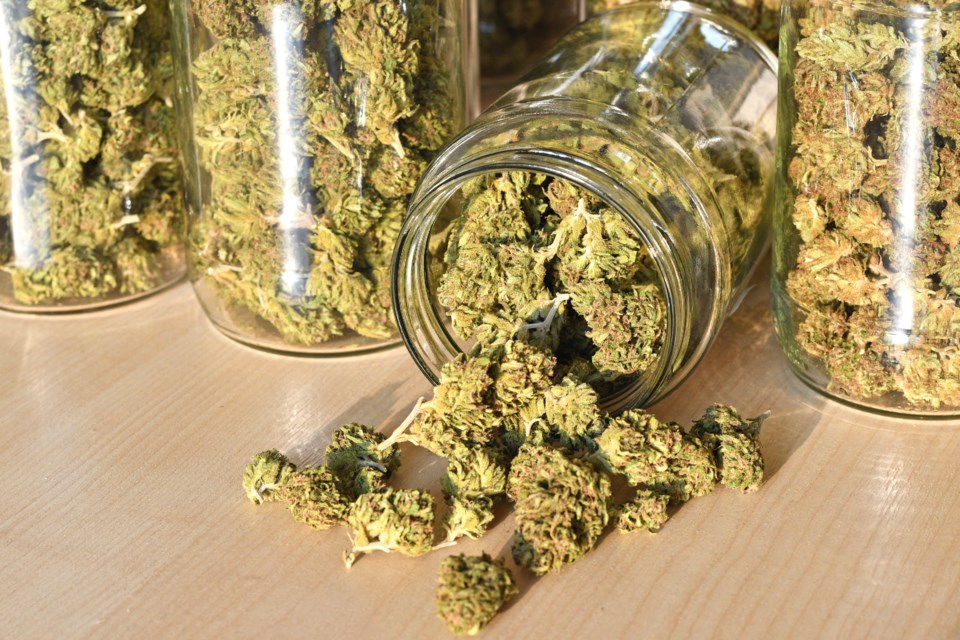 Cannabis in a jar