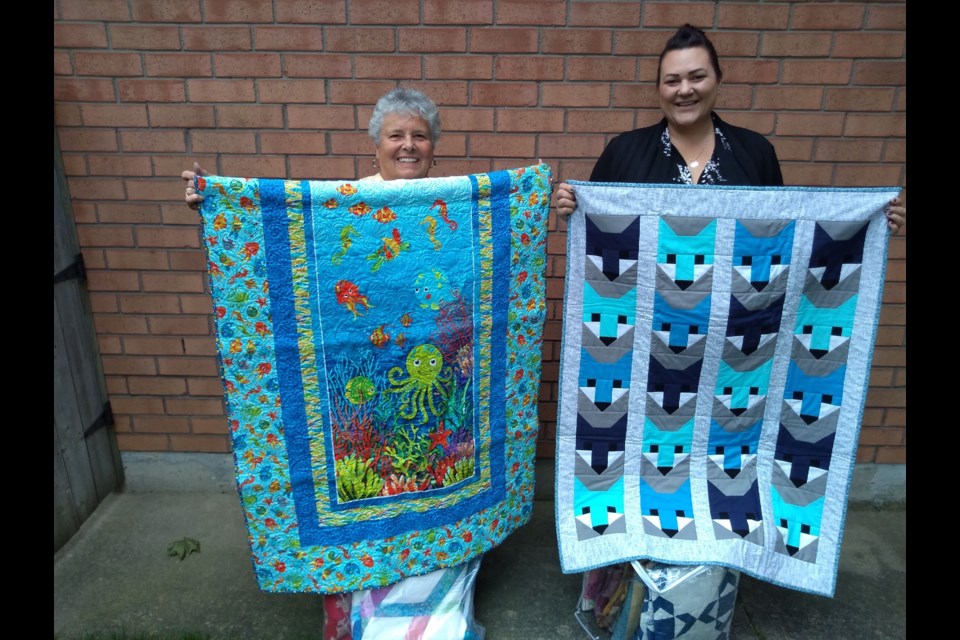 An example of the quilts the group donated to Haven House.
