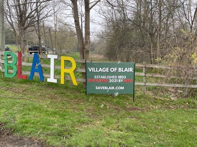 Blair Village sign 1