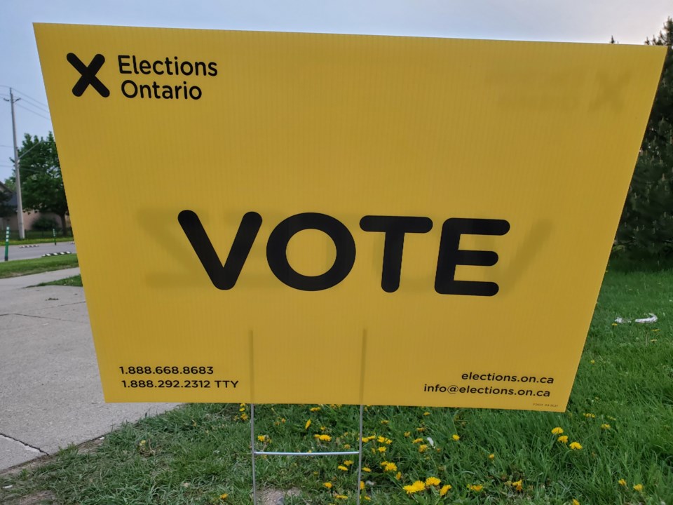 Elections Ontario vote sign
