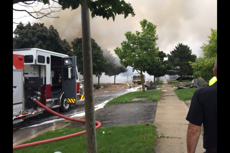 Fire on Sprucedale Crescent in Kitchener August 22, 2018. Phi Doan/KitchenerToday