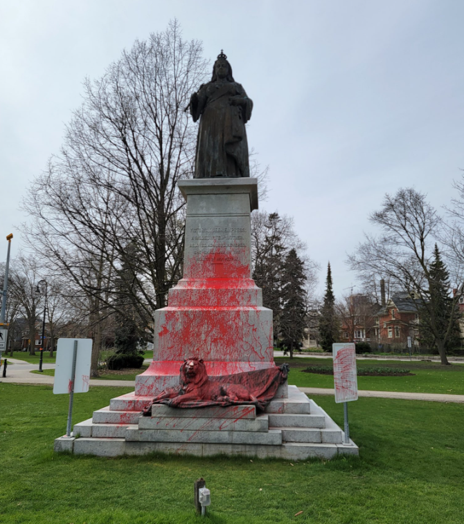 Queen Victoria statue vandalism May 5 2022