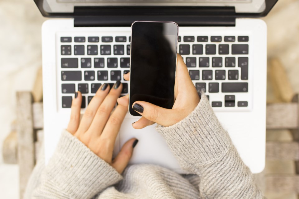 Woman using smartphone