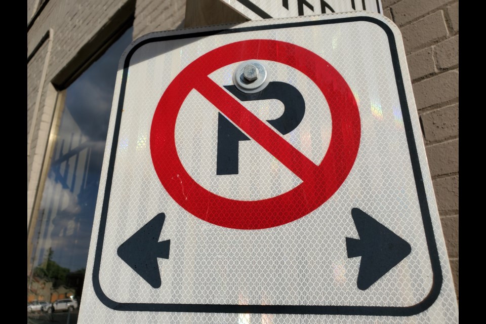 No parking sign.