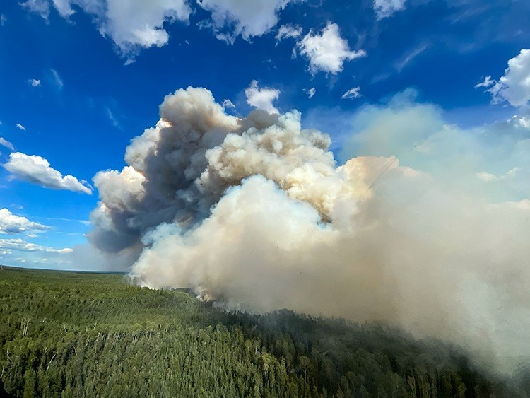 A photo of the wildfire as of July 10.

Photo: Alberta Wildfire