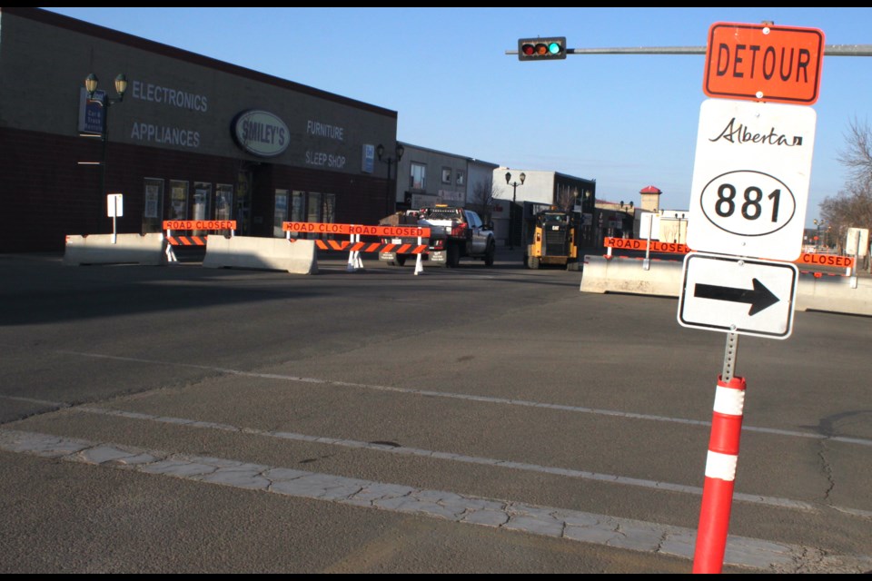 The latest section of the Main Street Revitalization project started on Tuesday, April 23. Chris McGarry photo. 